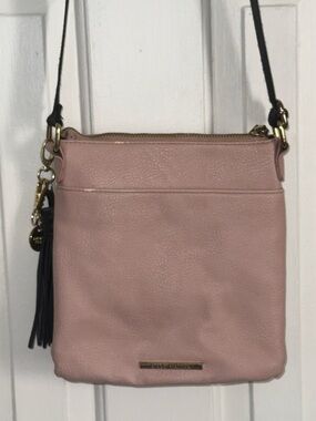 Steve Madden Dusty Pink Leather Crossbody with Tassel Charm